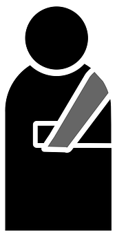 Broken Arm Icon Blackand White PNG