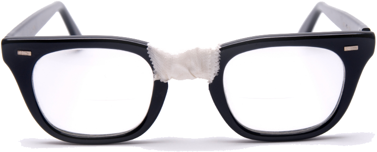 Broken Black Eyeglasses Repair PNG