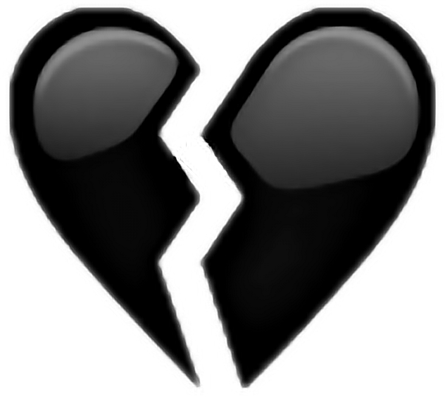 Broken Black Heart Emoji PNG