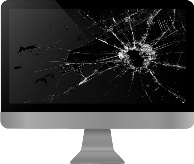 Broken Computer Monitor Screen PNG