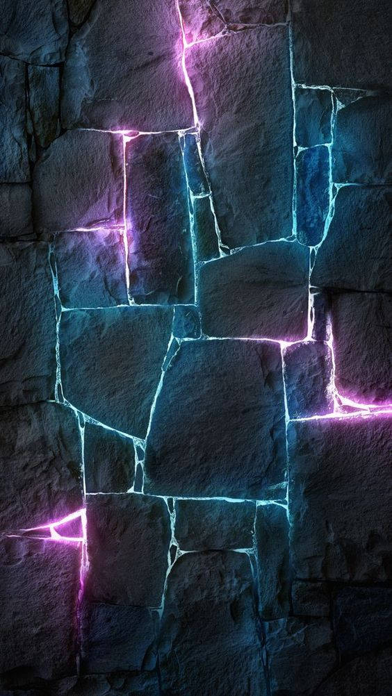 Download Broken Dark Neon Iphone Screen Wallpaper | Wallpapers.com