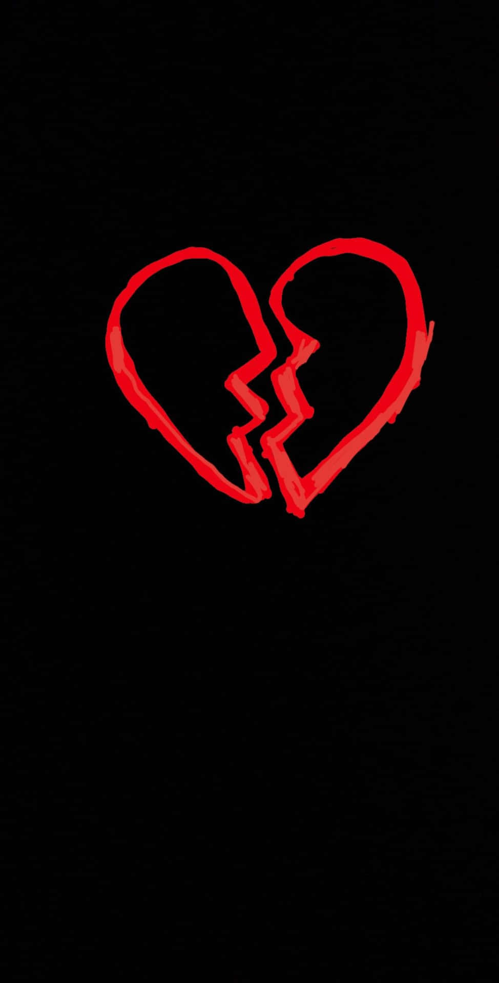 Red Broken Heart Aesthetics Wallpaper