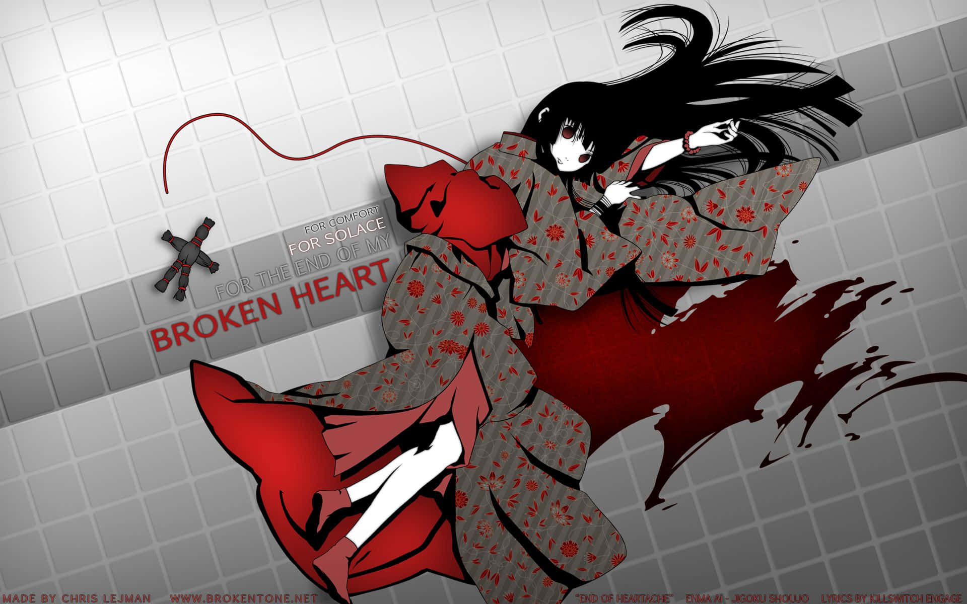 "The pain of a broken heart is all too real - even in the world of anime." Wallpaper