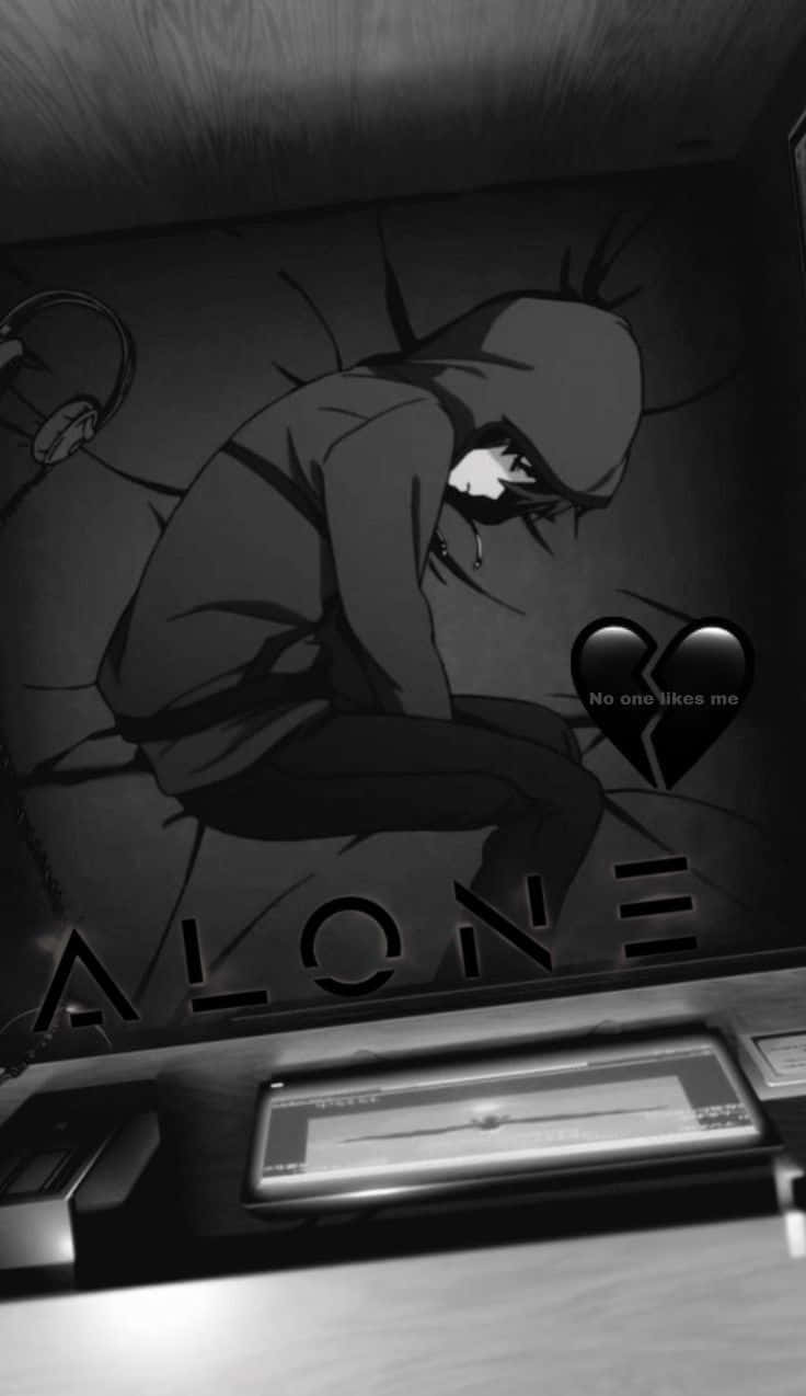 Download Alone and broken-hearted in the world of anime Wallpaper |  Wallpapers.com