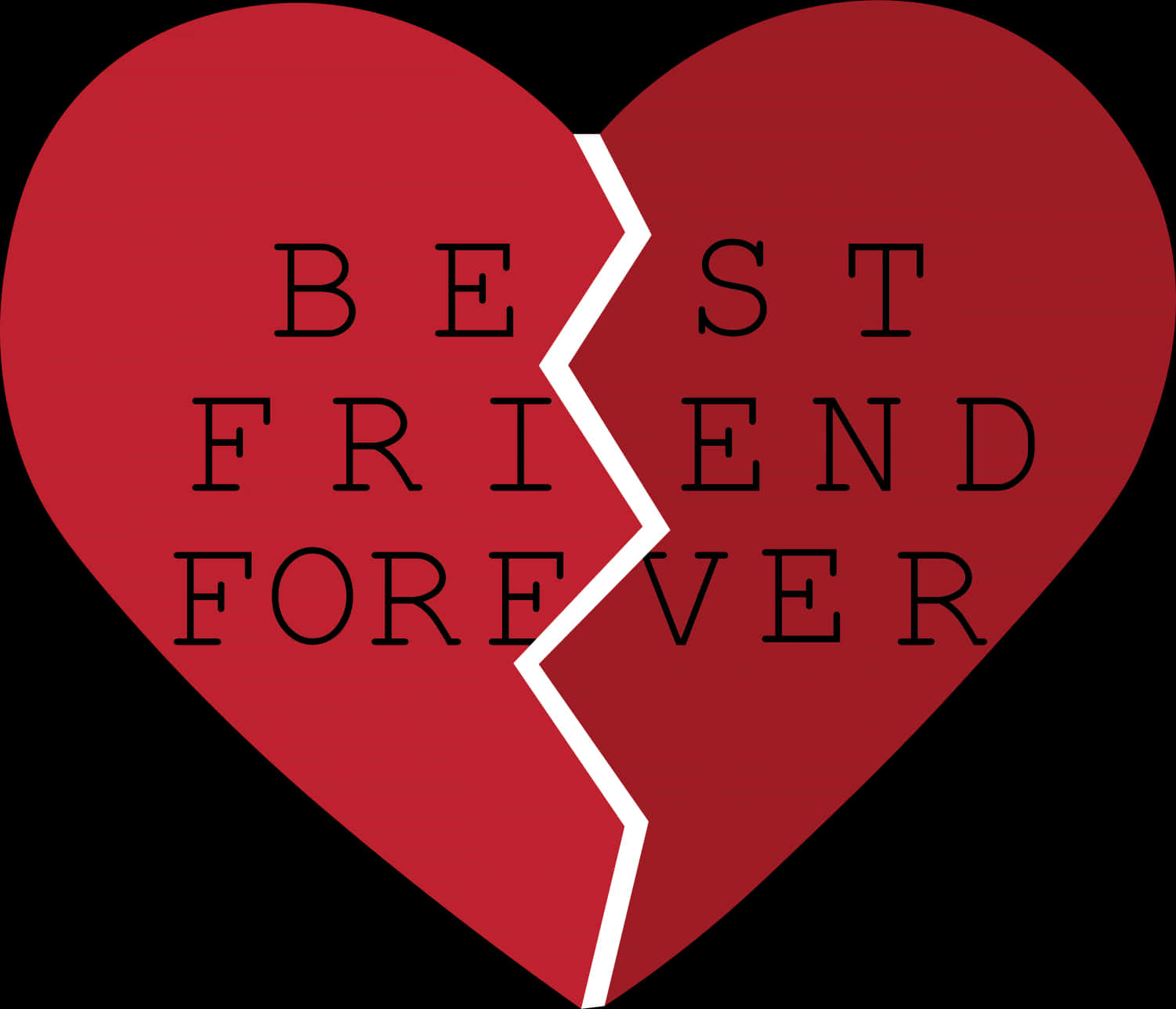 Broken Heart Best Friend Forever PNG