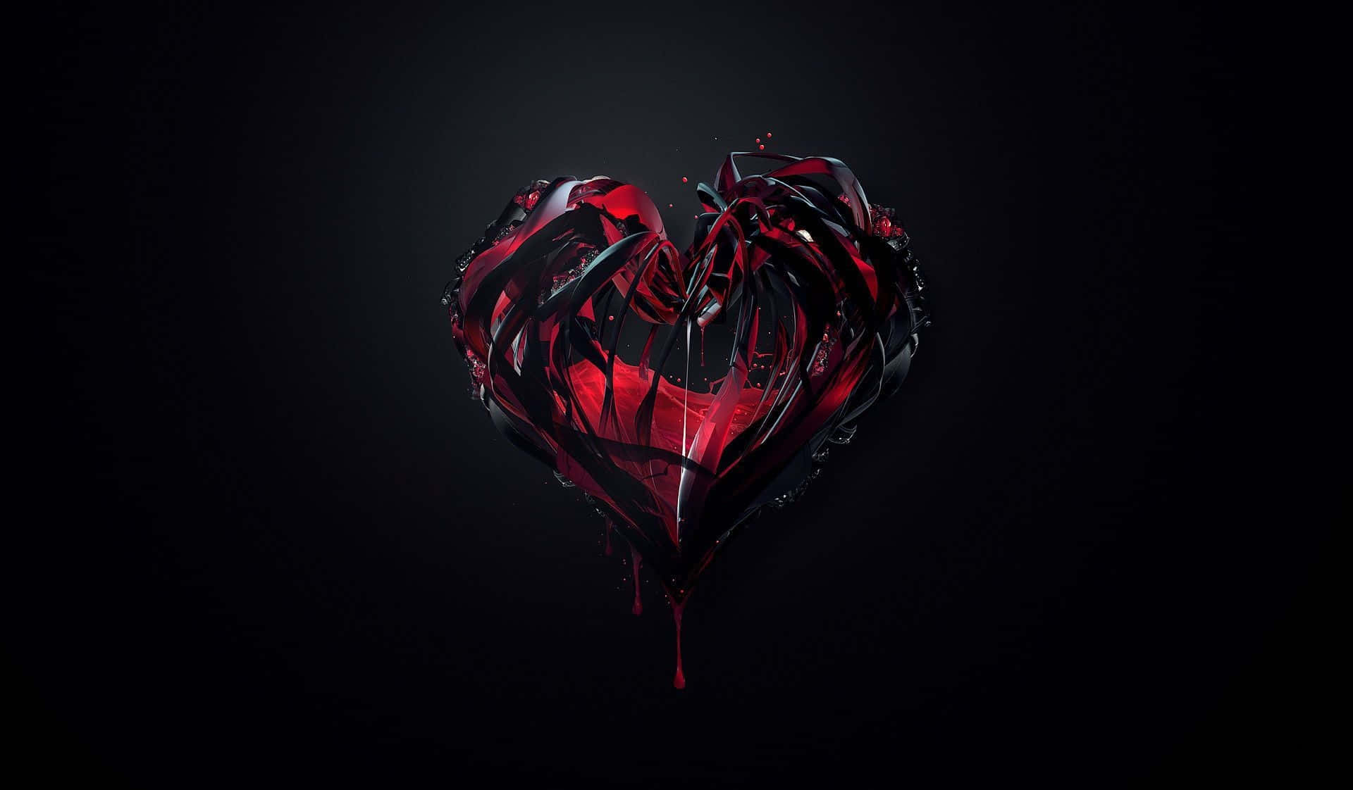 Shattered Heart on a Black Background