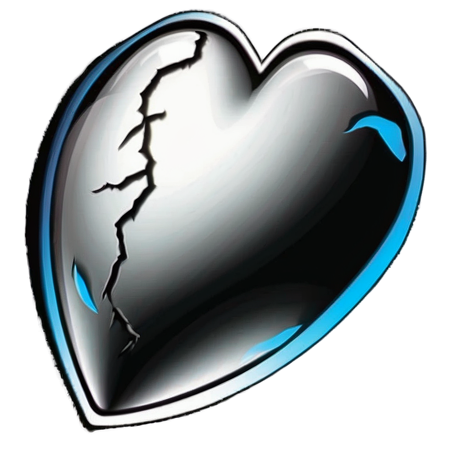 Broken Heart Black Outline Png 06252024 PNG