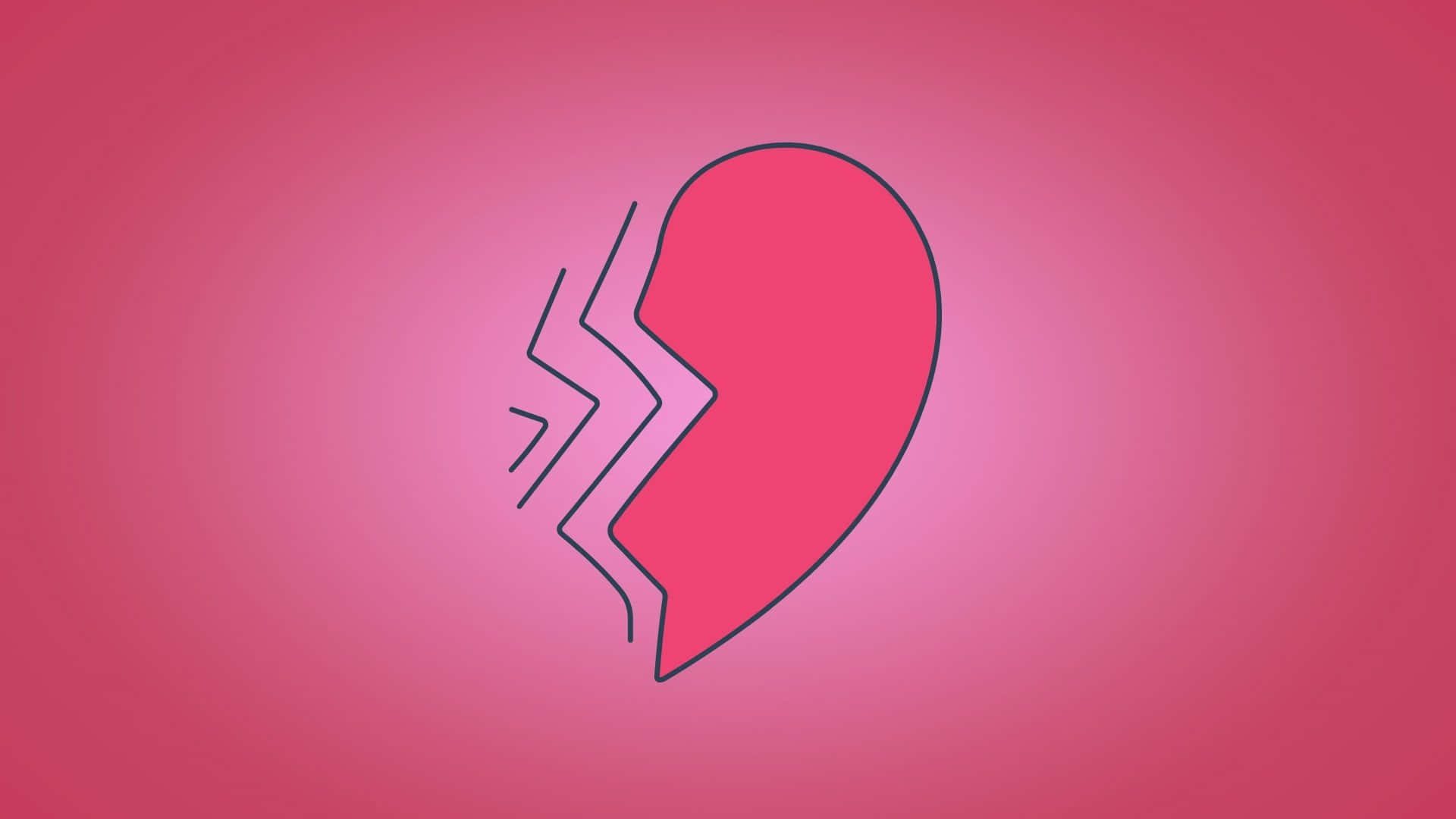 Broken Heart Graphicon Pink Background Wallpaper