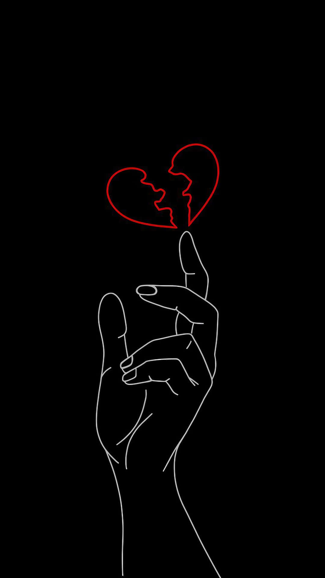 Broken Heart Heldin Hand Illustration Wallpaper