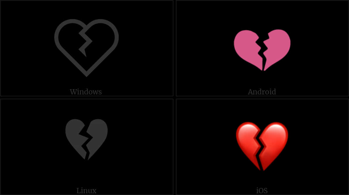 Broken Heart Icons Different Operating Systems PNG