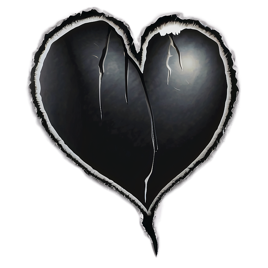 Broken Heart In Black Shadow Png 98 PNG