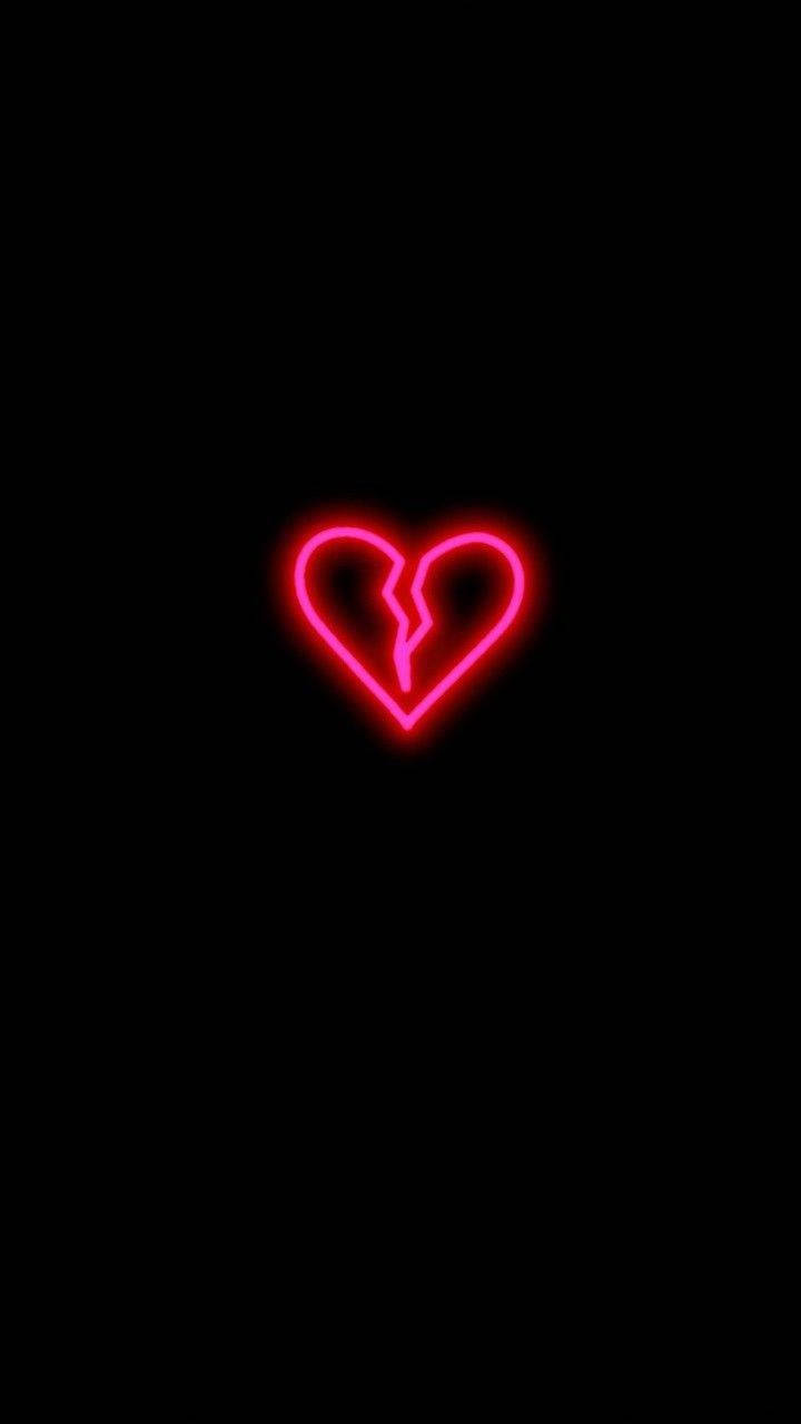 Neon Pink Broken Heart Iphone Wallpaper
