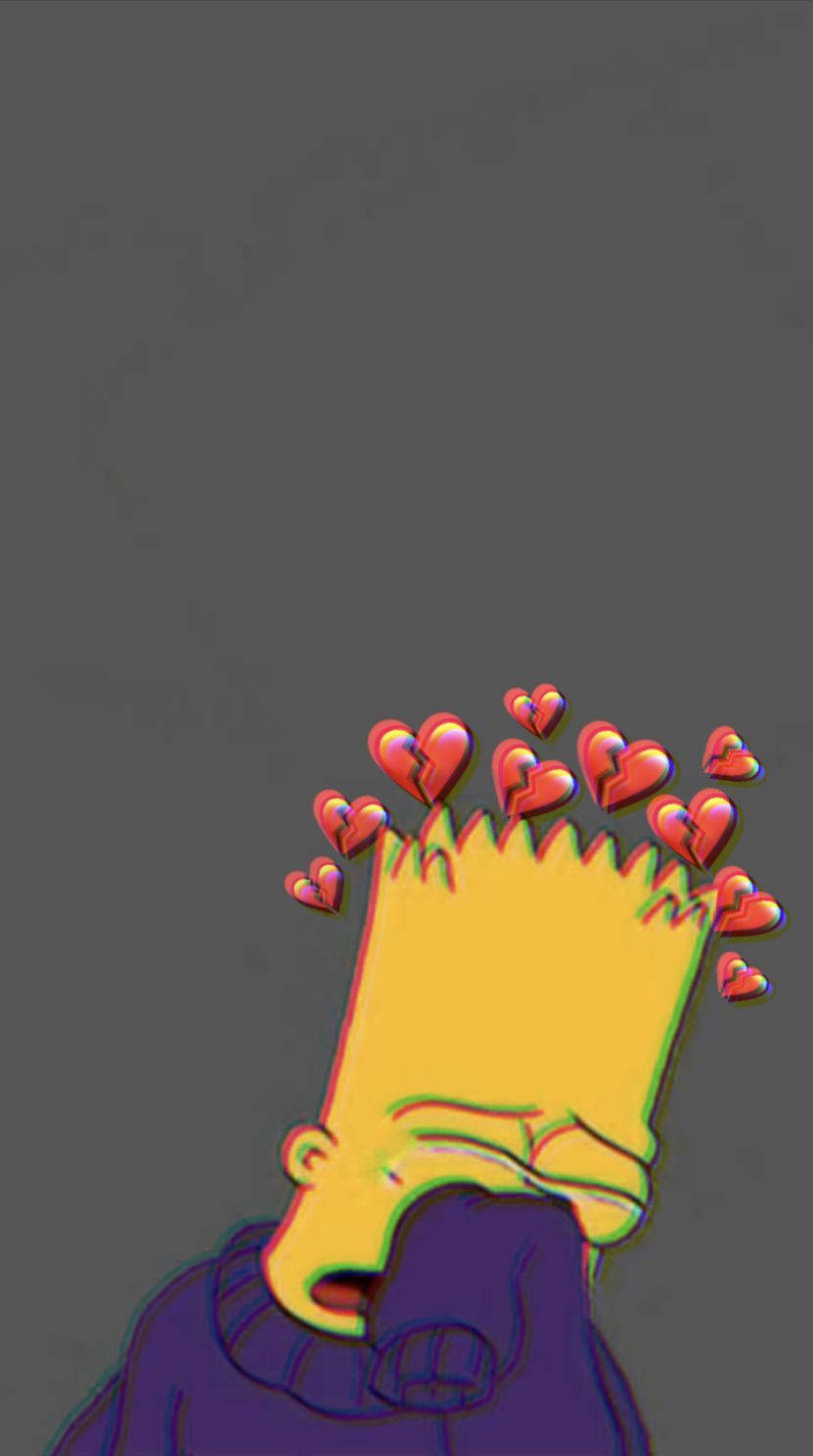 Sad Bart, broken, heart, simpsons, HD phone wallpaper