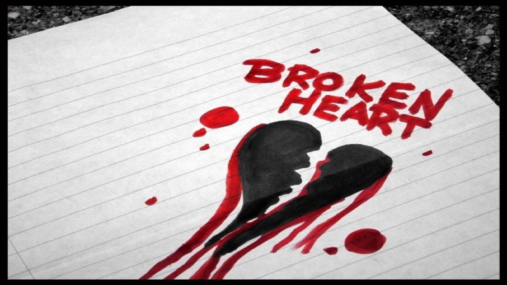 Broken Heart Marker Art Background