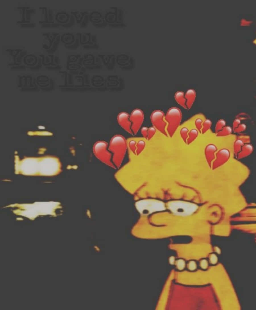 A Simpsons Character With Hearts On Her Head
