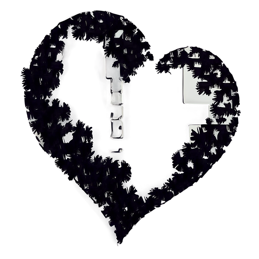 Broken Heart Silhouette Black Png Obk63 PNG