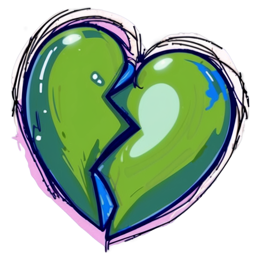 Broken Heart Sketch Png Xya PNG