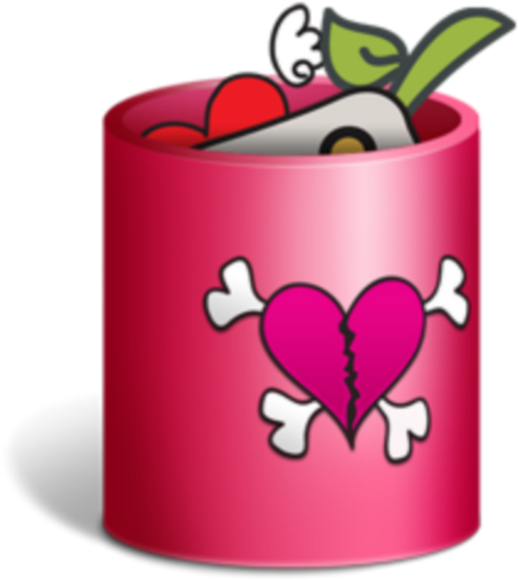 Broken Heart Trash Bin PNG