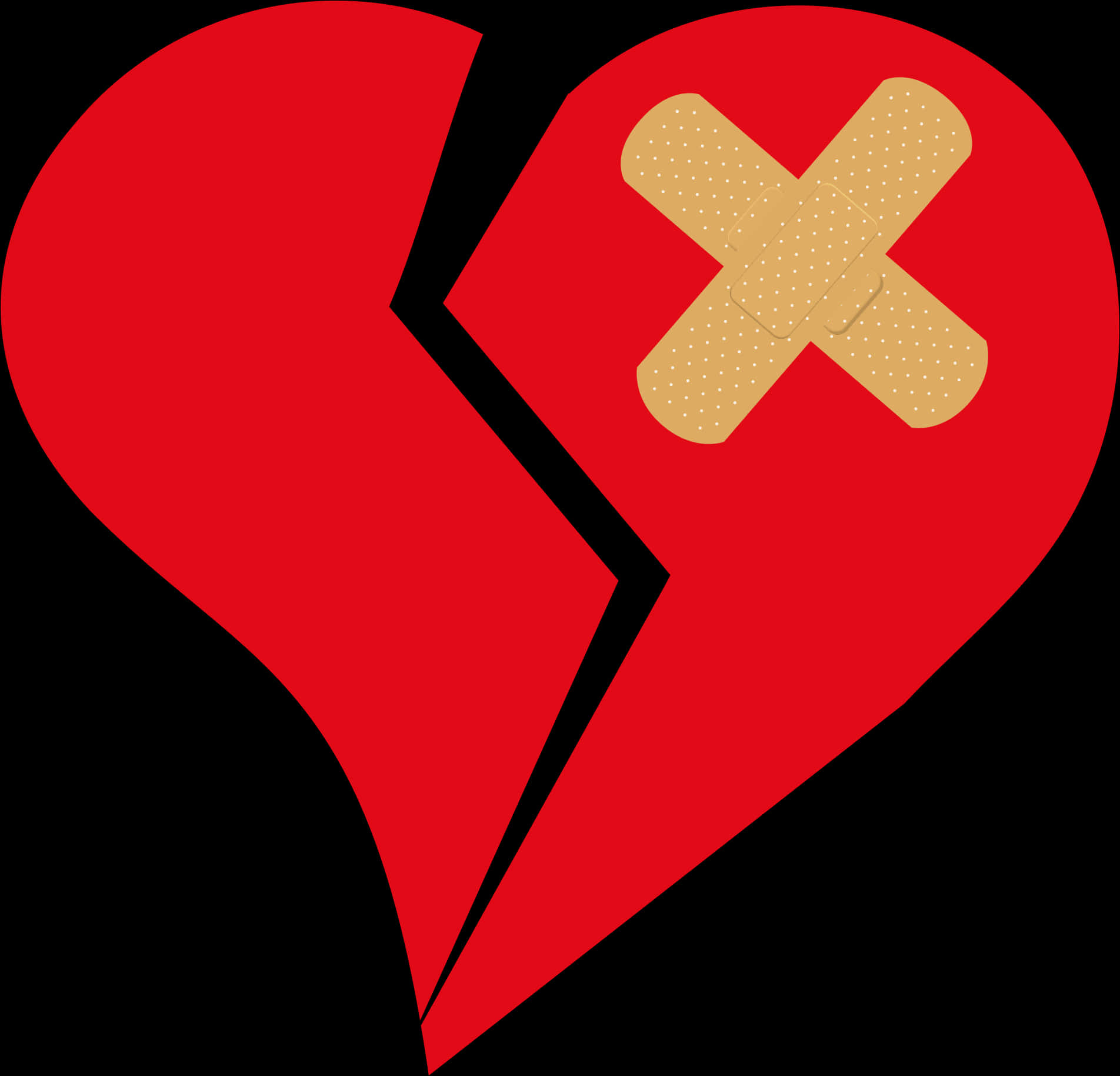 Broken Heart With Bandaid PNG