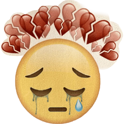 Broken Hearted Crying Emoji PNG