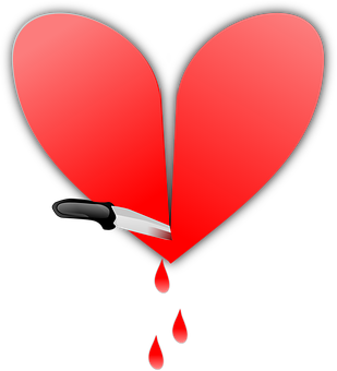 Broken Heartwith Knife PNG