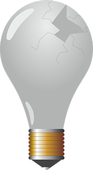 Broken Light Bulb Illustration PNG