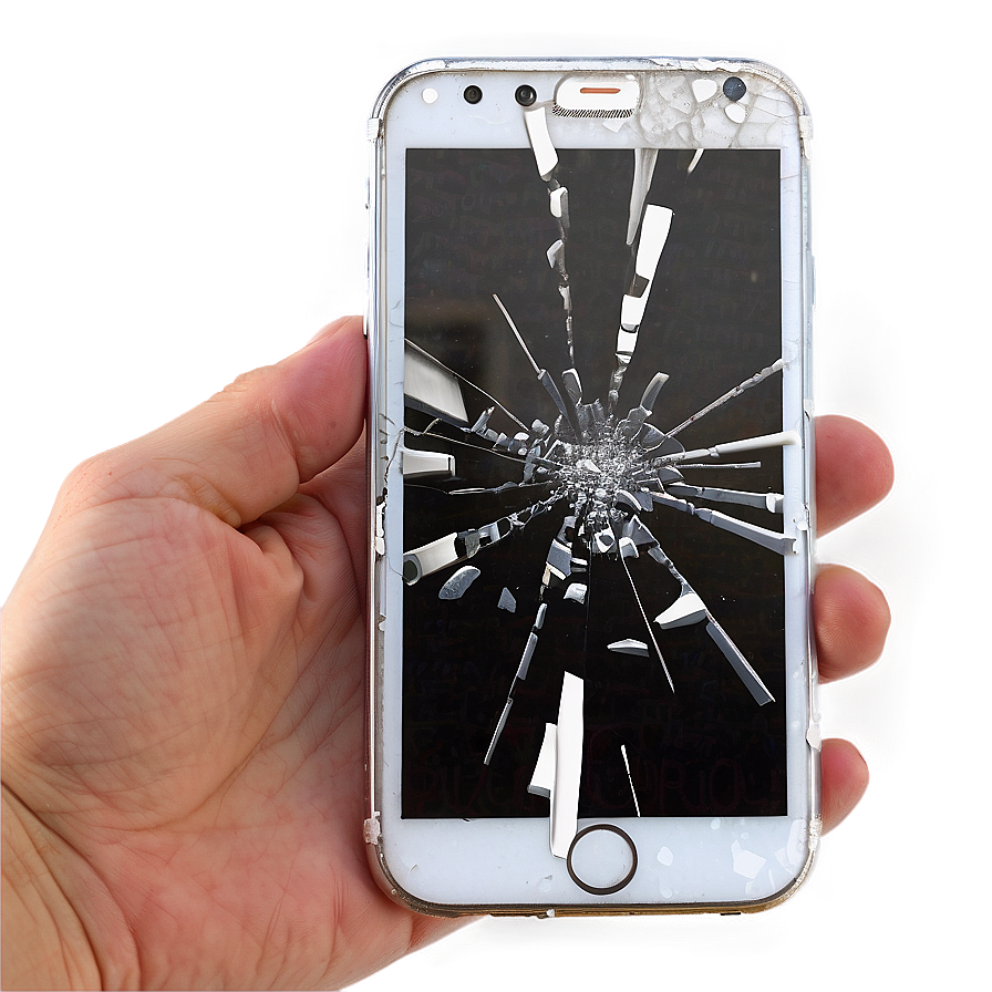 Broken Phone Screen Realistic Png 06242024 PNG