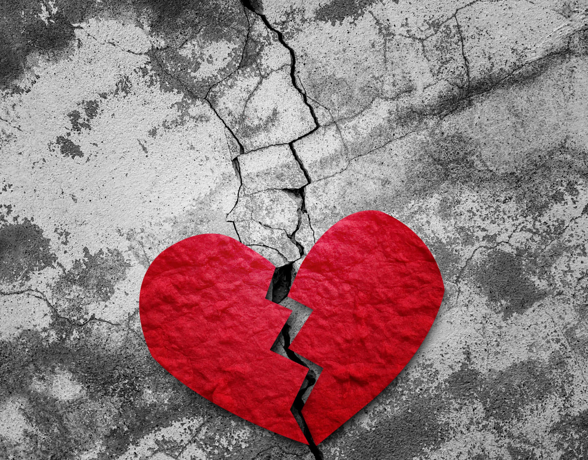 Broken Heart On A Concrete Wall