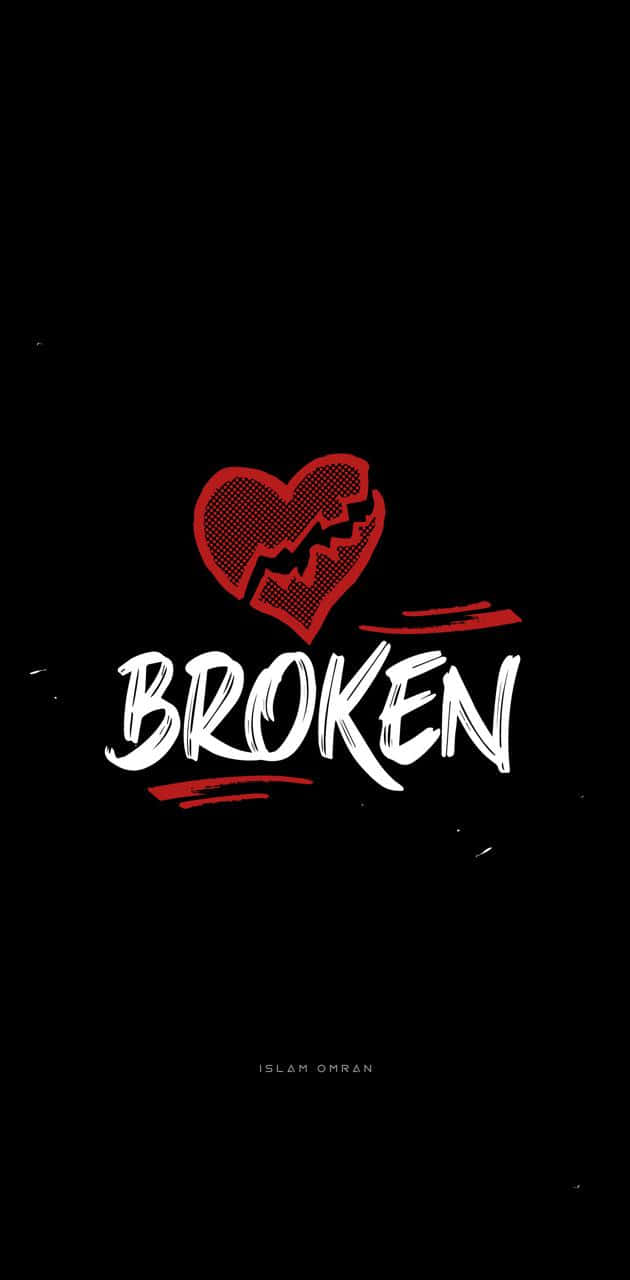 Broken Red And Black Heart Iphone Wallpaper