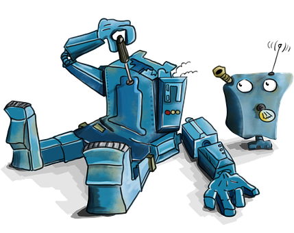 Broken_ Robot_ Repair_ Illustration PNG