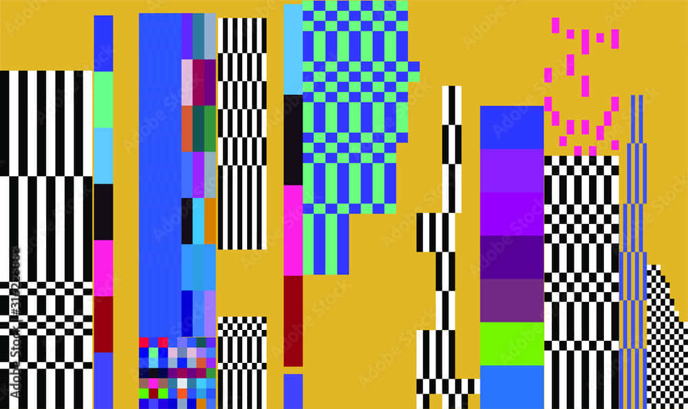 Etfarverigt Abstrakt Mønster Med En Gul Baggrund. Wallpaper