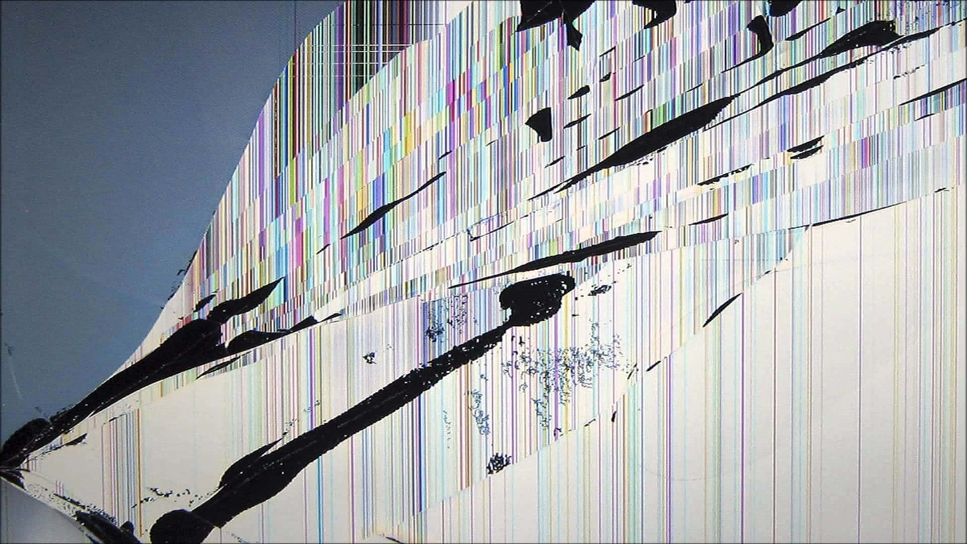 A Photo Of A Broken Screen With A White Background Wallpaper
