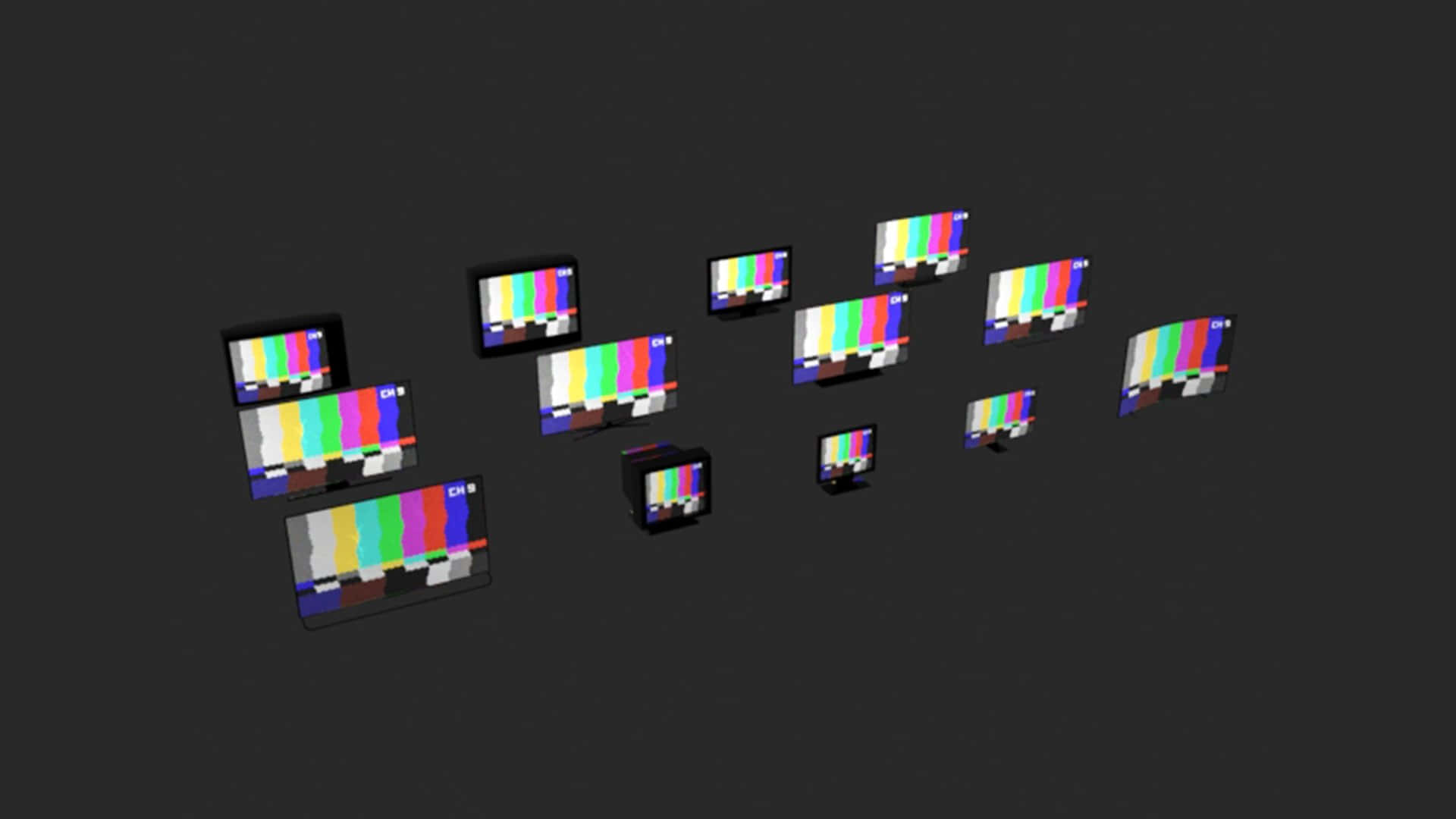 A Group Of Television Screens On A Black Background Wallpaper