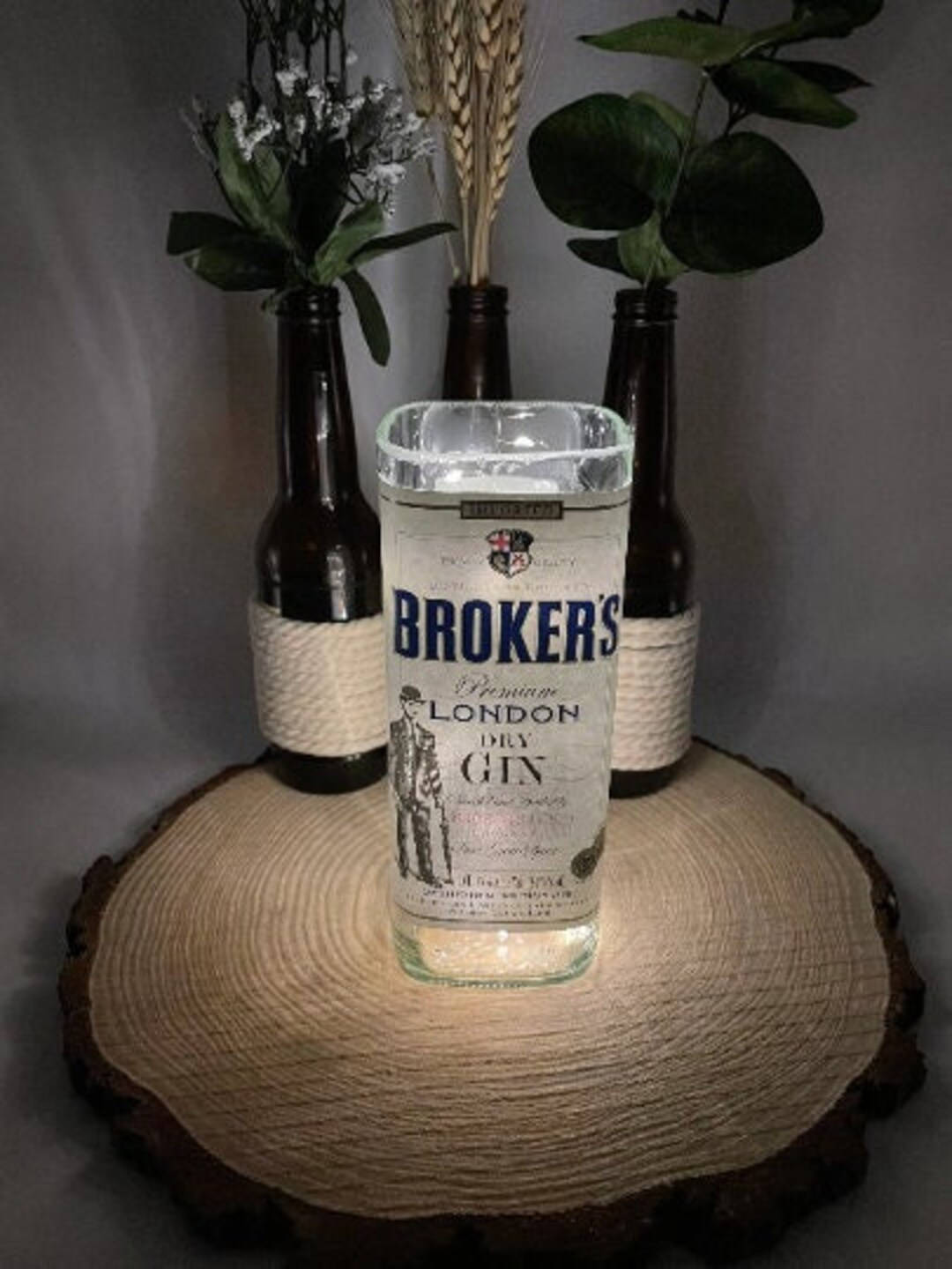 Brokers Gin Bottle Lamp Wallpaper