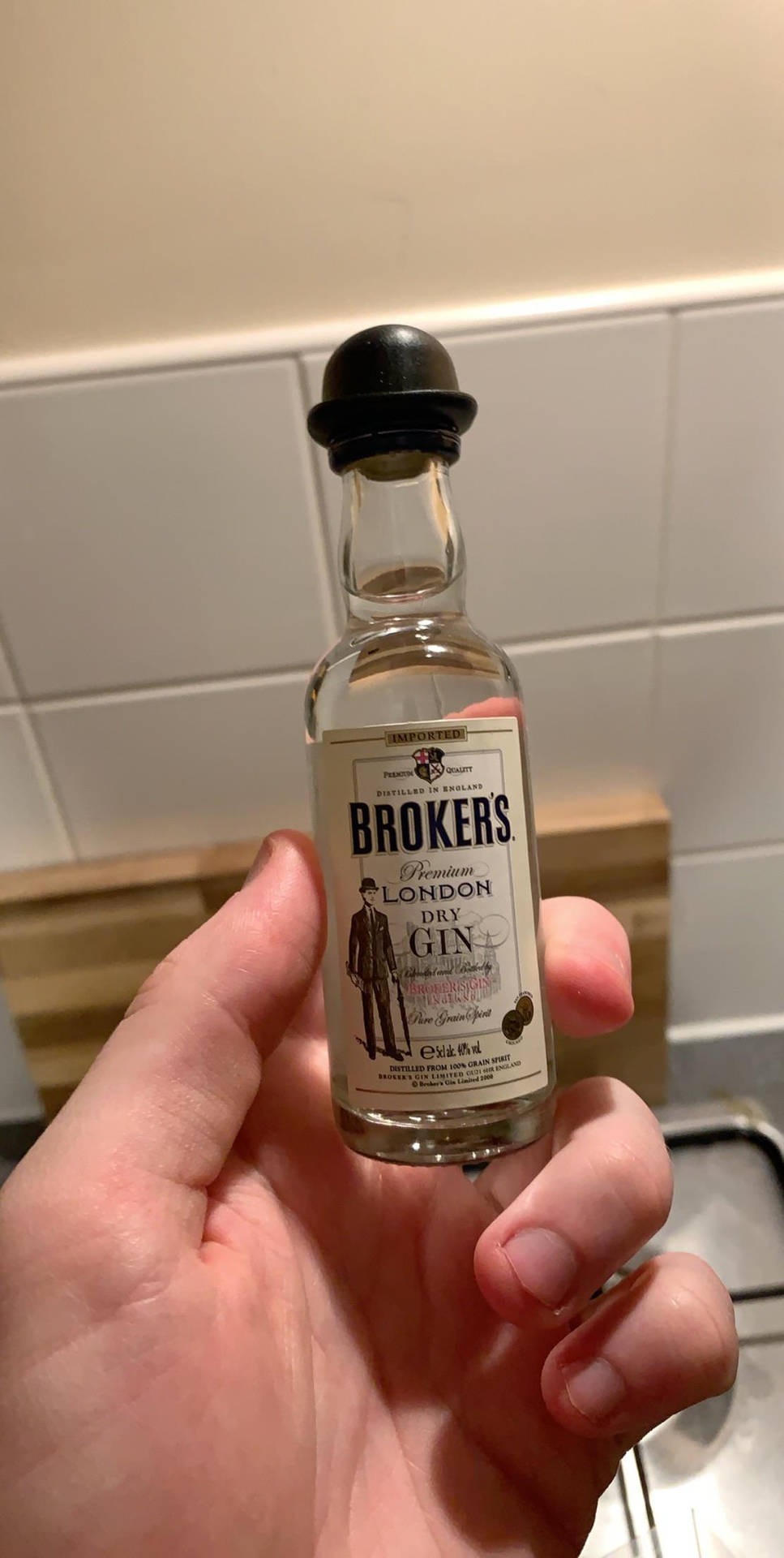 Brokers Gin Miniature Bottle Wallpaper