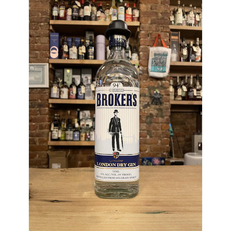 Brokers Gin On A Wooden Table Wallpaper
