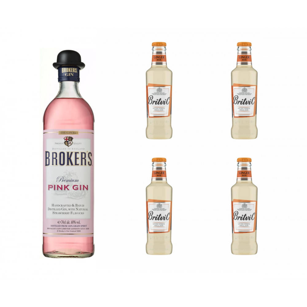 Brokers Pink Gin And Britvic Ginger Beer Wallpaper