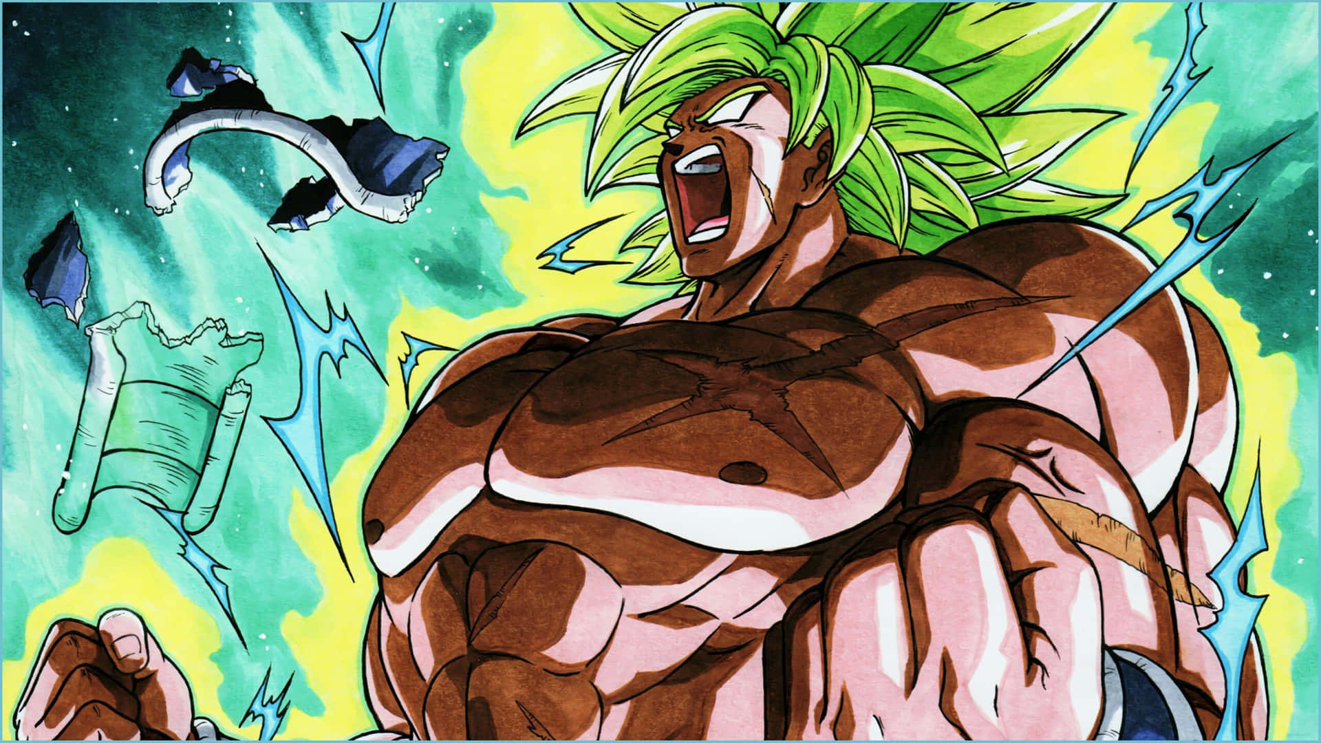 Opplev Den Ultimate Kampen I 4k Med Broly Bakgrunnsbildet