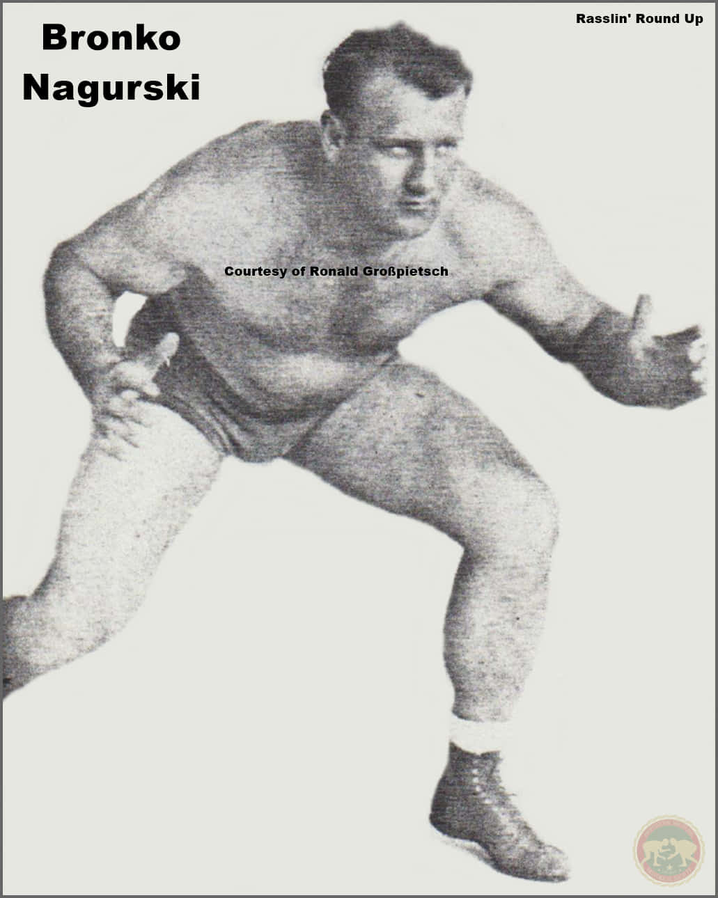Bronko Nagurski All-American Pro Wrestler bliver hugget i konturer mod en lyserød guld baggrund. Wallpaper
