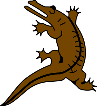 Bronze Alligator Silhouette PNG