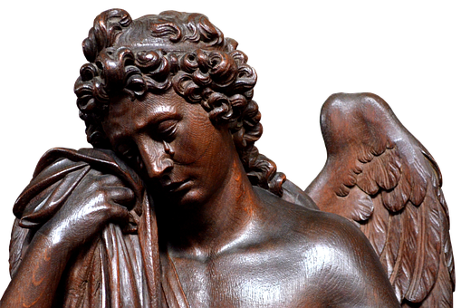 Bronze Angel Sculpture Detail PNG