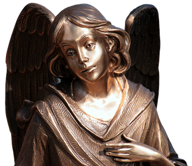 Bronze Angel Sculpture PNG
