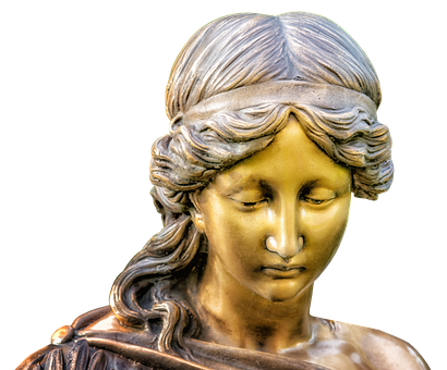 Bronze Angel Statue Portrait PNG