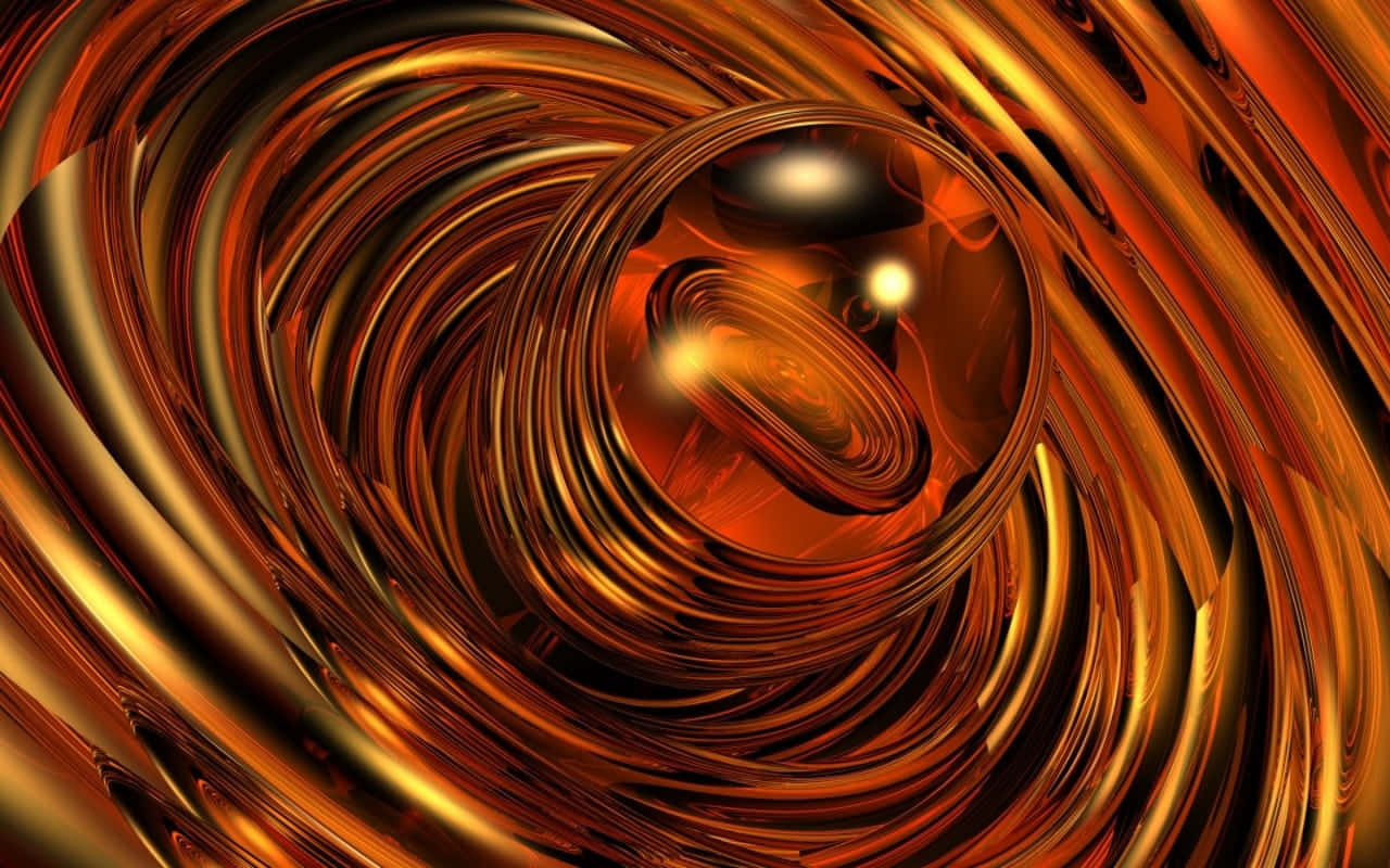A Swirling Orange Liquid With Gold Swirls