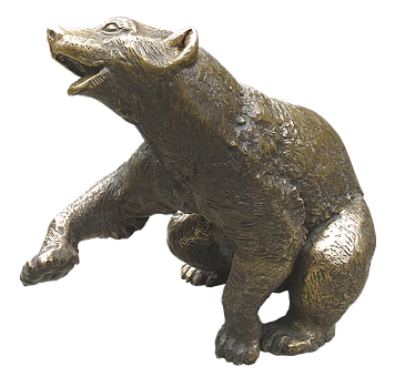 Bronze Bear Sculpture PNG