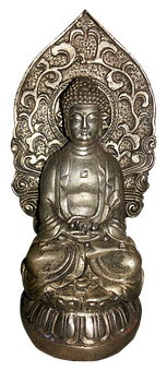 Bronze Buddha Statue Meditation Pose PNG