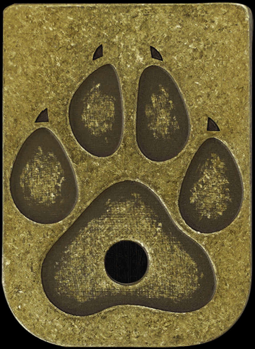 Bronze Dog Paw Design PNG