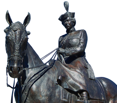 Bronze Equestrian Statue Queen PNG