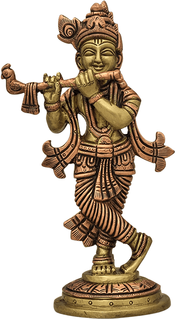 Bronze Flute Player Statue PNG