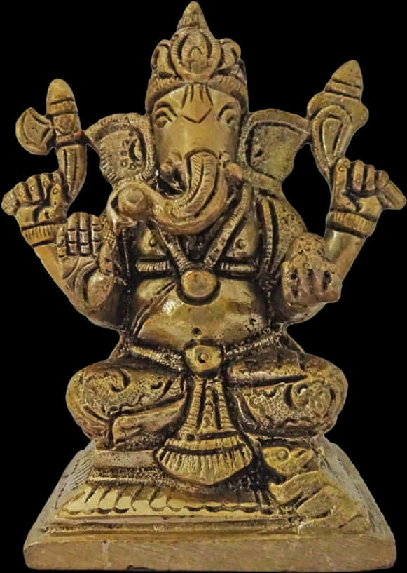 Bronze Ganesha Statue PNG